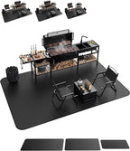 Large 76 * 52" BBQ mat for Under Grill,Double-Sided Silicone Grill mat for Outdoor Grill Deck Protector, Indoor Fireplace Mat/Fire Pit Mat (76 * 52")