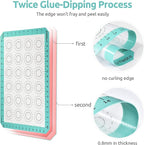 U-Taste 446ºF Heat Resistant Macaron Silicone Baking Mat, Non Stick Reusable Cookies Pastry Sheet Liner with Edge Enhancement Circle Measurement (Half Sheets Size, Pack of 2, Aqua Sky)