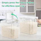 TBMax Rice Flour Storage Container with Automatic Flip-up Lid 25 Lbs | 12.68 Qt, Tall and Narrow Food Storage Flour Bin for Kitchen Pantry Organization, Pet Dog Cat Food Storage Container
