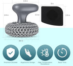 Cast Iron Scrubber | Dish Scrub Brush | 316 Cleaner Chainmail Scrubber for Cast Iron Pan Skillet Cleaner - Dish Scouring Pad Dishwasher Safe Cleaning Kit, Grey 02