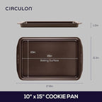 Circulon Nonstick Bakeware, Nonstick Cookie Sheet / Baking Sheet - 10 Inch x 15 Inch, Chocolate Brown