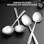 4 Piece Stainless Steel Serving Spoons Set - 4 Large Spoons, 9.2-Inch, Dishwasher Safe, for Parties/Kitchen/Buffet/Catering