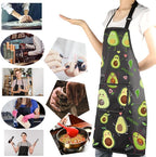 MBMSO Funny Avocado Apron Avocado Cooking Kitchen Aprons with Pockets Waterproof Apron for Chef Grilling BBQ Baking