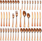40 Pcs Rose Gold Silverware Set for 8, Food Grade Stainless Steel Flatware Set, Eating Utensils Sets Include Fork/Knife/Spoon,Home Kitchen Tableware Set, Reusable Cutlery Set, Dishwasher Safe
