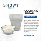 Snowy River Pearl, Cocktail & Margarita Sugar Rimmer - Vibrant Naturally Colored Sugar for Cocktail Rimming, Baking & Decorating, Medium Crystal - 80oz
