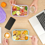 LOVINA Bento Boxes for Adults - 1100 ML Bento Lunch Box Container For Kids With Spoon & Fork - Durable Perfect Size for On-the-Go Meal, BPA-Free and Food-Safe Materials(Purple)
