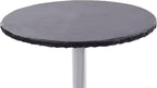 Yourtablecloth Heavy Duty Vinyl Round Fitted Tablecloth (Table Cover) with Flannel Backing Vibrant Colors Elasticized Tablecloth Great for Indoor and Outdoor Dining and Playing Cards 42” Black