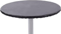 Yourtablecloth Heavy Duty Vinyl Round Fitted Tablecloth (Table Cover) with Flannel Backing Vibrant Colors Elasticized Tablecloth Great for Indoor and Outdoor Dining and Playing Cards 60” Black