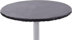Yourtablecloth Heavy Duty Vinyl Round Fitted Tablecloth (Table Cover) with Flannel Backing Vibrant Colors Elasticized Tablecloth Great for Indoor and Outdoor Dining and Playing Cards 60” Black