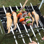 15.2" Kabob Skewers for Grilling, 40 Pack Metal BBQ Skewers - Reusable for Meat, Vegetable, Seafood & More