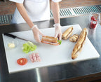 CURTA Cutting Boards for Kitchen, 30" x 18" x 0.5" White Color Coded Plastic Commercial Chopping Board with Anti Slip Surface Dishwasher Safe