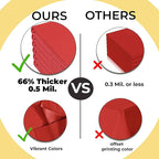 Party Solids 66% Thicker Premium Plastic Table Cloth Rectangle Table Cover 0.5 Mil 6 Pack Red Table Cloth 54 Inch x 108 Inch Disposable Tablecloth Won't Tear Easily Like Cheap Thin Brands