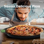 11-Piece Nonstick Bakeware Set, Stackable & Oven-Safe Kitchen Baking Pans with Silicone Handles - Includes Cookie Sheet, Cake Pan, Muffin Tin, Pizza Stone & Bread Loaf Pan, Dark Green&Black