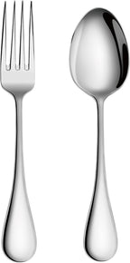 Artaste 56426 Rain 18/10 Stainless Steel Table LARGE SERVING Spoons and Forks Set, of 6 in Each, Silver