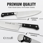 Cutluxe 15-Piece Knife Set – High Carbon German Steel Blades, Full Tang Design & Ergonomic Pakkawood Handles in Walnut Wood Block – Artisan Series