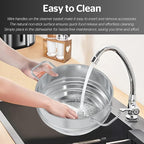 SUNHOUSE 5 Quart Stainless Steel Steamer Insert – Multi-Purpose Soup & Food Steamer with Stay-Cool Handles & Heavy-Duty Glass Lid – Fits Various Pot Sizes (8", 8.5", 9.5")