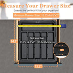 Silverware Organizer Expandable Kitchen Utensil Drawer Organizer Large BPA Free Adjustable Cutlery Silverware Tray for Spoons Forks Knives Storage Divider for Kitchen Flatware 6-9 Slots Black