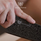Dalstrong 8 in Chef Knife - Scorpion Series - Exclusive Japanese V12 Ultra™ Steel - Black Damascus - Black & Red Honeycomb Resin Handle - w/ 8 inch chef knife sheath