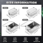 Umigy 4 Pcs Stainless Steel Food Containers 550/850/1400/2400 ml Metal Bento Lunch Box Stainless Steel Food Storage Containers, Lockable Clips to Leak Proof, Reusable Dishwasher Snack Boxes for Work