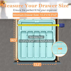 Silverware Organizer Expandable Kitchen Utensil Drawer Organizer Large BPA Free Adjustable Cutlery Silverware Tray for Spoons Forks Knives Storage Divider for Kitchen Flatware 6-9 Slots Turquoise