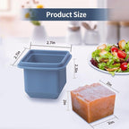 1/2 Cup Silicone Freezer Tray With Lid - Silicone Freezer Molds 4-Pack For meal prep & freezing of various sauces and other dishes, makes 4 perfect 1/2 cup portions cubes (Blue 4 Pack)