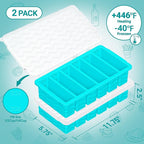 1/2 Cup Silicone Freezer Molds with Lid, 2-Pack Silicone Freezer Trays for Soup, Sauce & Broth – Meal Prep Containers, Large Ice Cube Tray, Oven & Dishwasher Safe