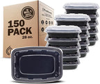 Freshware Meal Prep Containers [150 Pack] 1 Compartment Food Storage Containers with Lids, Bento Box, BPA Free, Stackable, Microwave/Dishwasher/Freezer Safe (28 oz)