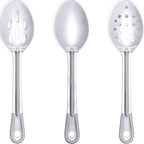 Super Strong, Ergonomic 11 in Serving Spoon 9 Pk. Big, Stainless Steel Spoons for Cooking, Baking, Stirring and Basting. Best Kitchen Flatware for Buffet and Banquet Service in Restaurants and at Home