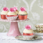 100 Pcs 5 oz Aluminum Foil Cup with Lids Disposable Ramekins with Lids Disposable Ramekin Baking Cups Foil Cupcake Containers for Wedding, Christmas, Kitchen, Party (Caramel, 5 oz)