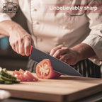 14 Pcs Kitchen Knife Block Set with Sharpener German High Carbon Stainless Steel Chef Knives, Razor-Sharp & Durable, Lightweight Anti-Slip Handle, Professional Set for Home & Kitchen (Red)