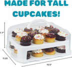 EXTRA TALL Cupcake Carrier 24 Count, 24 Cupcake Holder with Lid -Spacious 3.5” Tall Tiers Accommodate 24 Tall Frosted Cupcakes, Won't Smush! Cupcakes Containers Muffin Storage Container/ Muffin Holder