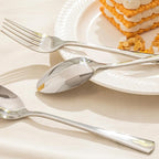 KINGSTONE 4 Piece Dinner Spoon Set, 18/10 Stainless Steel Spoons, Silver Food Grade Table spoons of 4, Metal Spoons for Home, Kitchen, Weddings, Parties or Restaurant, Dishwasher Safe-8.15inches
