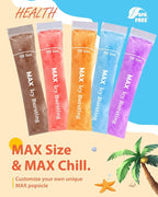 100 MAX Disposable Ice Popsicle Mold Bags (12x2.5") for DIY Natural Fruit Snacks, Juice & Smoothies, Ice Pops Molds | BPA-Free, Zip Seals, Funnel Included