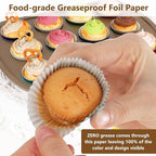Gifbera Mini Foil Cupcake Liners Metallic Wrappers Muffin Baking Cups 300 Count, Navy Blue