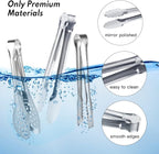 12 Pack Premium Small Serving Tongs, Dmoera Mini Stainless Steel Appetizer Tongs, 5.1Inch(12.7cm)