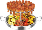 Stainless Steel Multi-Function Pastor Skewer Turkey Roasting Pan Suitable for Fried Corn Tortillas (Al Pastor), Shawarma Skewers,Chicken Leg Rack for Grill (Extra Large)