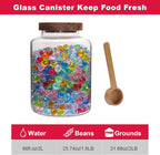 Glass Coffee Storage Jar with Lids Scoop Round Glass Coffee Ground Containers Borosilicate Glass Food Canister for Cereals Oats Beans Nut Sugar Candy Spice Rice Tea