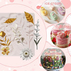 1 Pcs Flower Fondant Mold for Cake Decoration, Leaf Chocolate Silicone Mold, Exquisite Flower and Leaf Shape is Perfect for Wedding Desserts, Candy, Sugar Craft, Gum, Resin, Clay