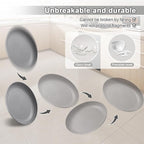 12 Pcs Unbreakable Deep Dinner Plates Set, 9 inch Reusable Plastic Wheat Straw Plates, Microwave and Dishwasher Safe Plate for Kitchen, Lightweight Plate for Dessert, BPA Free, 6 Colors