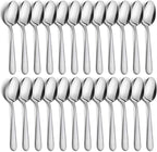 24-Piece Dinner Spoons Set, Funnydin 6.7" Stainless Steel Spoons Silverware, Durable Dessert Spoons, Table Spoon Use for Home, Kitchen and Restaurant - Mirror Polished, Dishwasher Safe