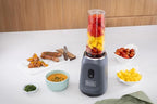 BLACK+DECKER® Ice Crush Single Serve Blender with Pulse/ON Button, Base, Two 20oz Personal Blender Jars, Blade Assembly, Travel Lid, Gray