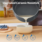 12 Quart Nonstick Stock Pots with Lid, BEZIA Large Pot for Cooking, Ceramic Soup Pot with Lid, Induction Ready, Big Cooking Pots with Silicone Handle, Compatible with All Cooktops, Dishwasher Safe