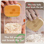 115oz 2PCS Large Glass Food Storage Containers of Wide Mouth Storage Containers with Tight Lids Square Glass Jars for Flour and Sugar, Cereal, Rice, Pasta, Oats, Wheatmeal, Coffee, Niblet