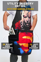 Dalstrong Chef Kitchen Apron - DC Superman™ Heat Vision Edition - Premium Cotton & Nylon Straps - 2 Pockets - Steel Hangloops -Unique Size Fit for All - Stain Resistant