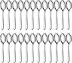 Pleafind 24 -Pcs Dinner Spoons, 7.4 inch Spoons Silverware, Stainless Steel Spoons Set, Silver Spoons, Silverware Spoons Use for Home, Kitchen, Restaurant,Dishwasher Safe, Mirror Polished