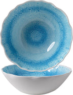 Melamine Serving Bowls, 12'' x 4'' Large Salad/Pasta/Mixing/Fruit Bowls, Set of 2 Break-resistant BPA Free Classic Melamine Bowls, Dishwasher Safe, Blue