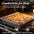 12 Pcs Baking Sheet Stainless Steel Cookie Small Metal Sheet Pans Professional Rectangle Oven Trays Kitchen Baking Cooking and Toaster, Oven and Dishwasher Safe(7.1x5.1x0.79Inch)