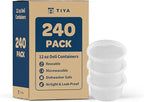 TIYA Food Containers - 12oz Bulk 240 Pack with Lids - Plastic Food Storage to-Go Containers - Reusable Microwavable Dishwasher Safe Reusable Cups - Airtight Leak Proof for Soups & Meal Prep