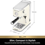 CHULUX Slim Espresso Machine with Milk Frother Steam Wand, 20 Bar Professional Italian Pump Espresso Coffee Machine for Home Cappuccino & Latte Maker, Creamy
