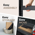 HOMEDANT House Black 5 Tier 24.4" W Laminated Metal Shelving Unit Adjustable Storage Utility Rack Heavy Duty Shelves Organization Multipurpose Shelf Kitchen Garage Pantry Closet 2 Pack